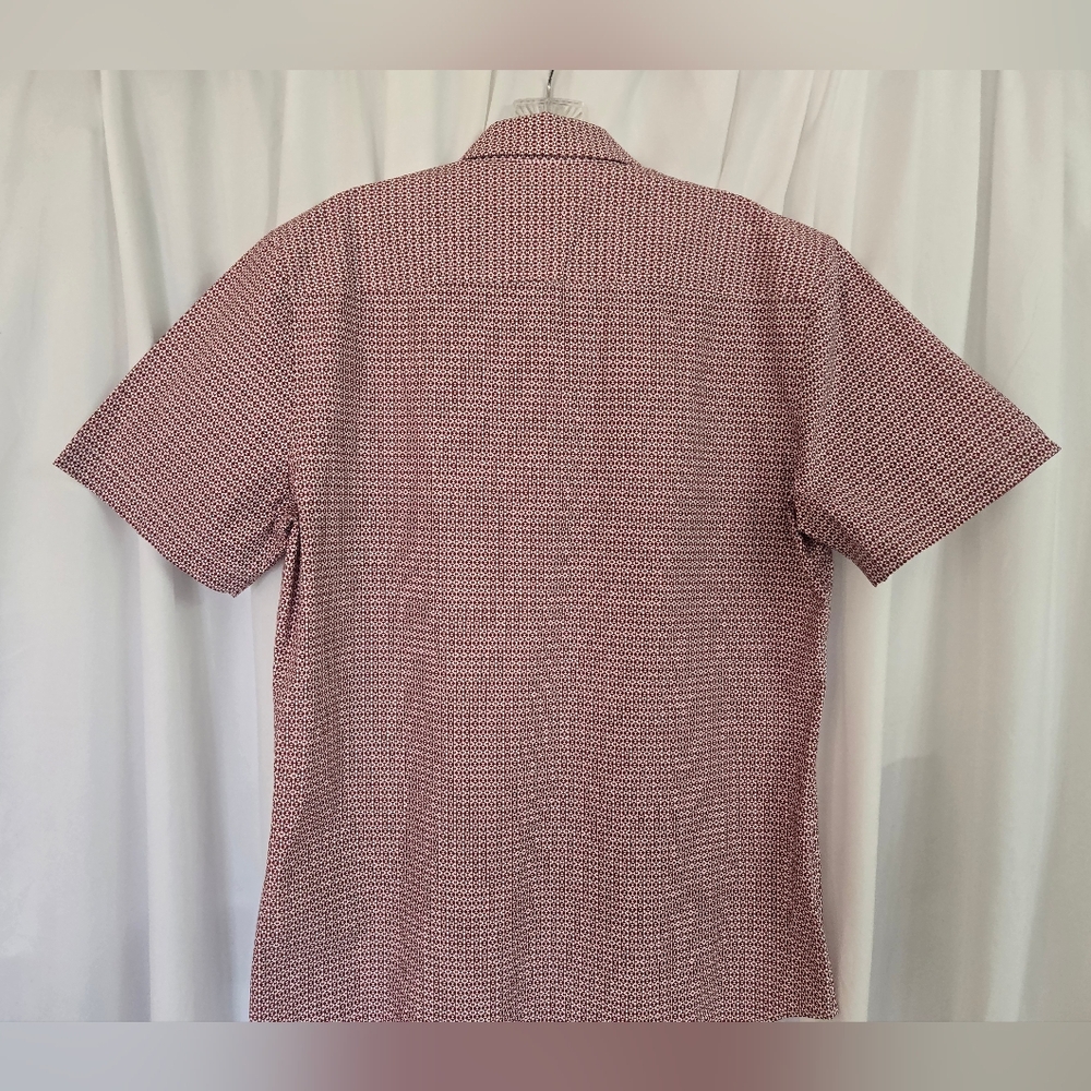 Topman Red/White Patterned Cotton Button Down Cas… - image 3